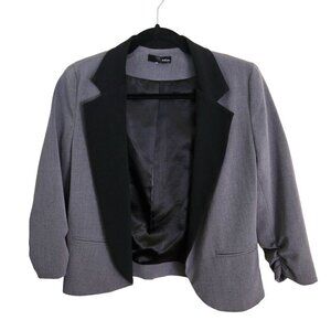 Aqua Gray Black Ruched Sleeve Blazer Size S